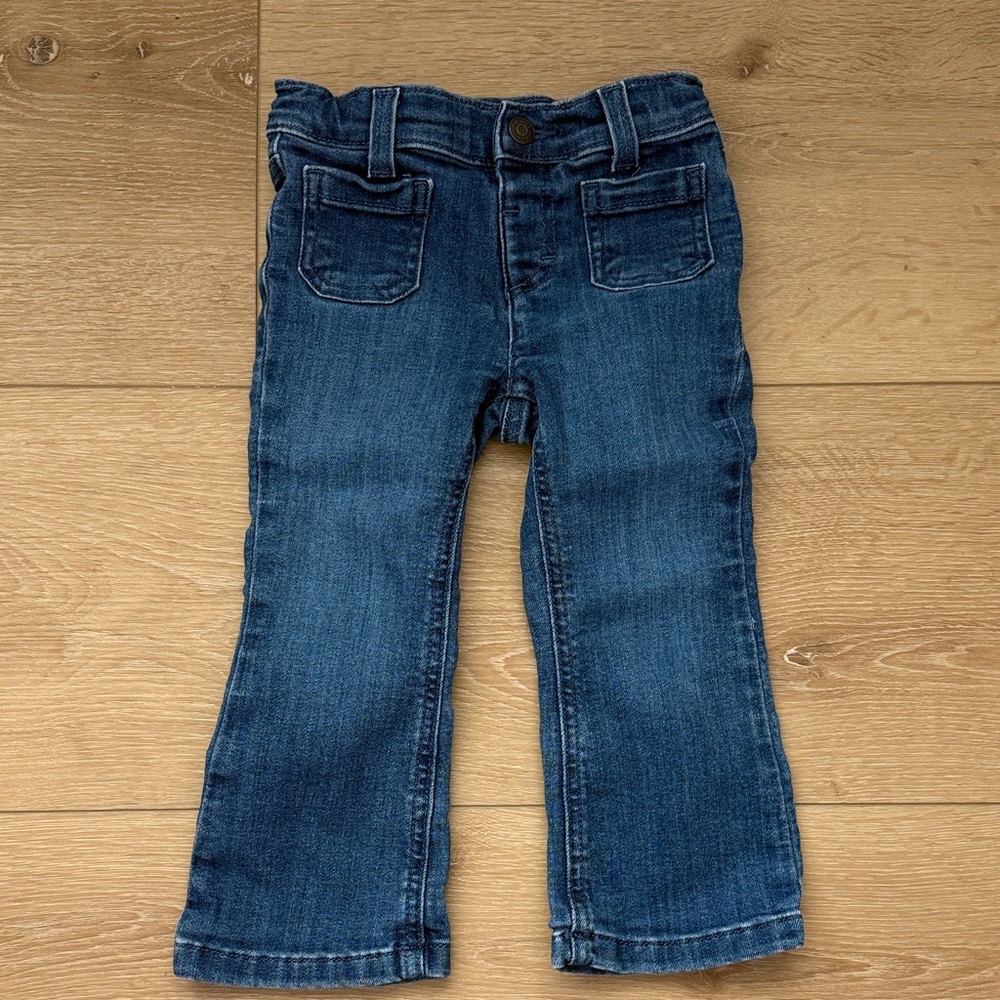 Cat & Jack Girls Classic Dark Blue Flare Denim Jeans